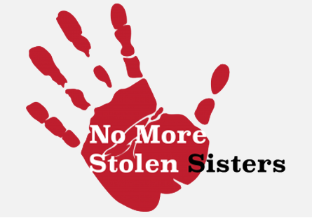 red handprint with the words, no more stolen sisters