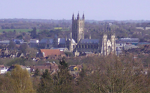 "Canterbury Cathedral from University of Kent" by Adam Bishop is licensed under CC BY-SA 3.0.