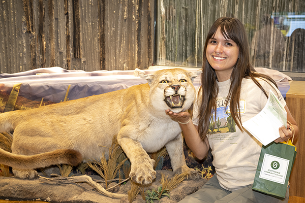 SCC Alumni with a puma named Thurman.