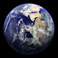 Text for Photo: Earth with a black background.