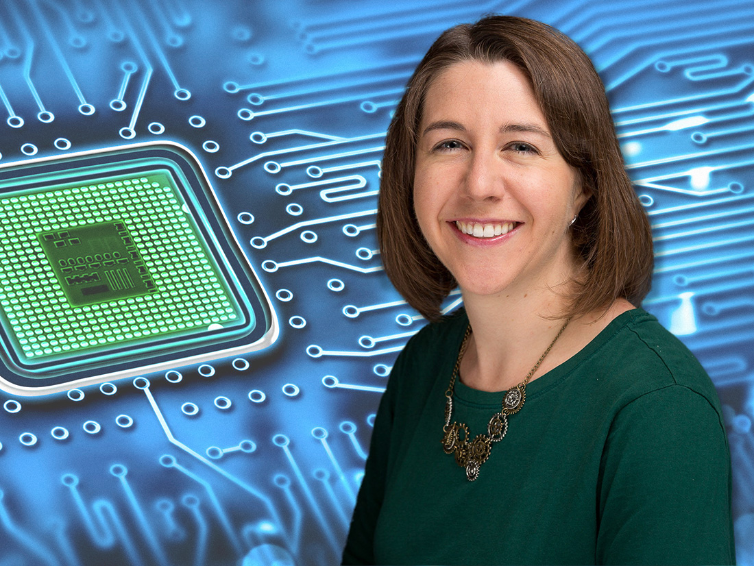Beverly Canham with semiconductor background