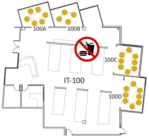 study spaces in the student tech center