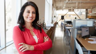 female smiling about career path