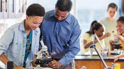 Student in a lab