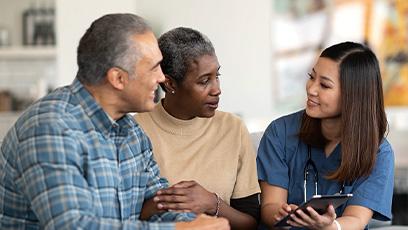 health worker assisting patients