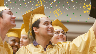 graduate taking selfie