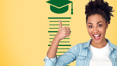 student with ruler background