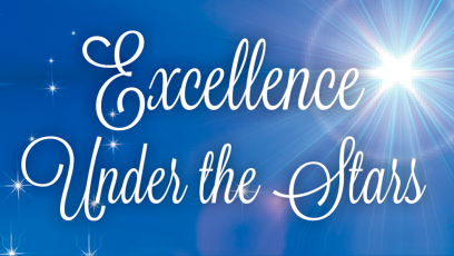 starry background with text: Excellence Under the Stars