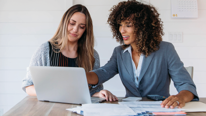 two business professionals working