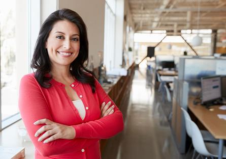 female smiling about career path