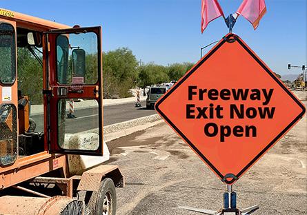 Freeway exit now open