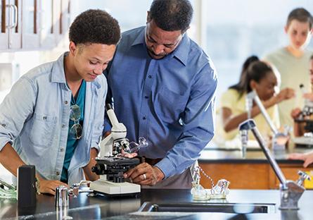 Student in a lab