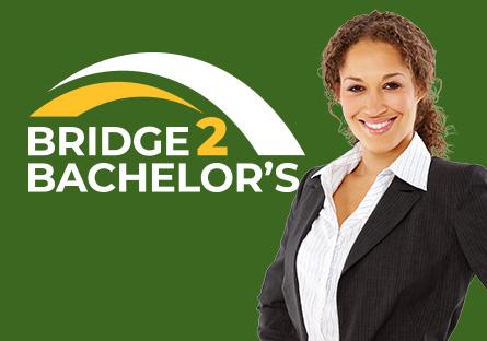 Bridge2Bachelor's logo featuring business student