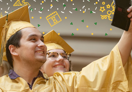 graduate taking selfie