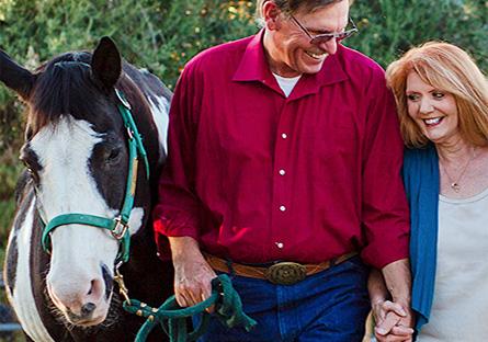 Carol and Bill Hensell with horses