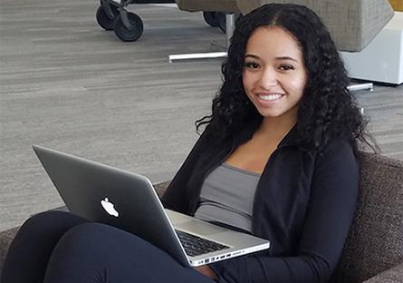 student with laptop