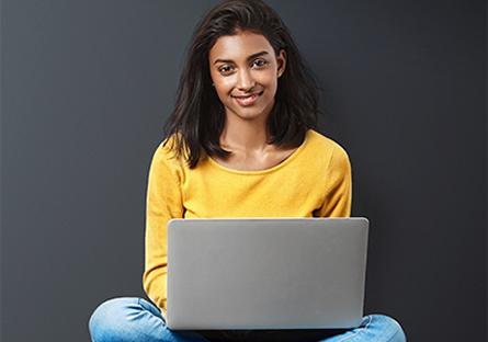 student with laptop