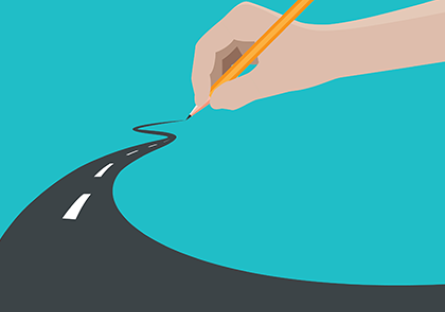 Blog: Discover Your Story with SCC’s Purpose Coaching hand holding pencil drawing a road to indicate purpose
