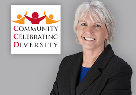 Chris Haines with Community Celebrating Diversity logo