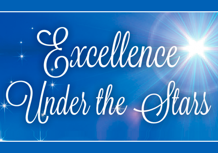 starry background with text: Excellence Under the Stars