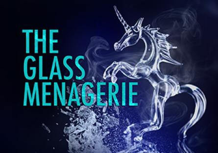 glass unicorn with words The Glass Menagerie