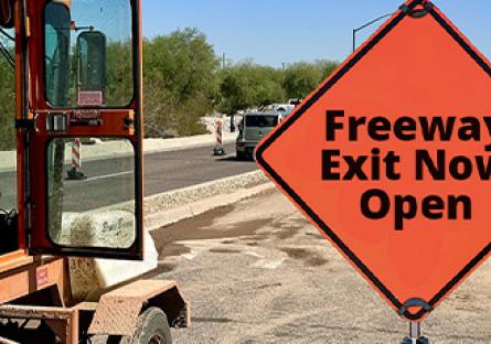 Freeway exit now open