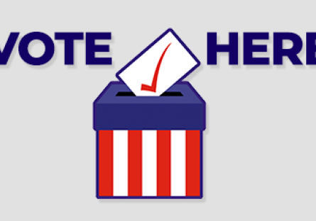 Vote Here Ballot Box