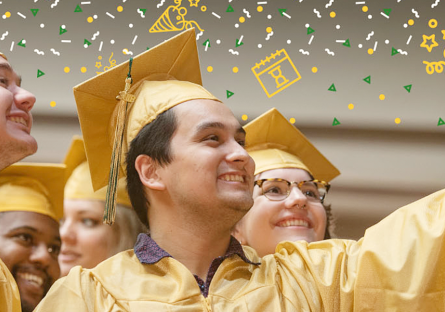 graduate taking selfie