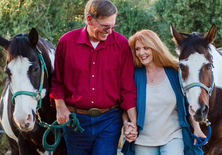 Carol and Bill Hensell with horses