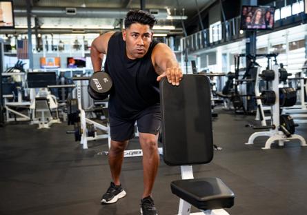 male working out in the fitness center