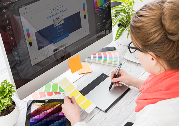 designer working on layout