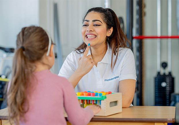 therapist working with patient