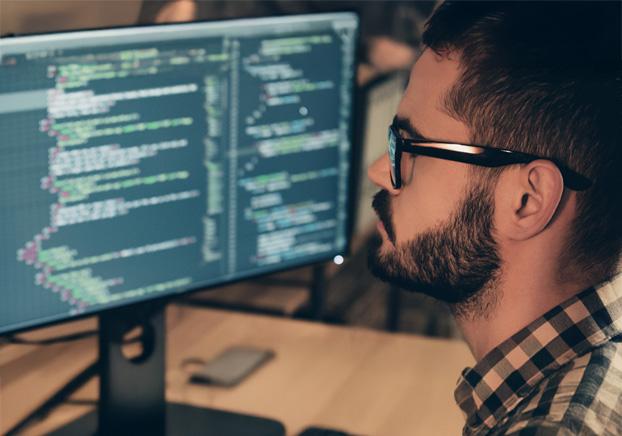 student studying web design development