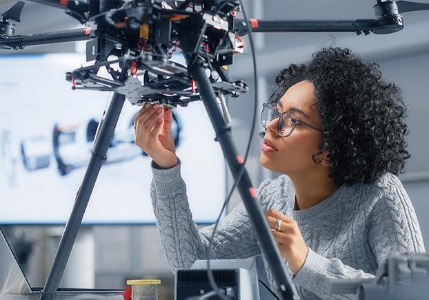 engineering student working on robotics