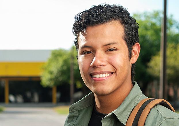 geography student on campus