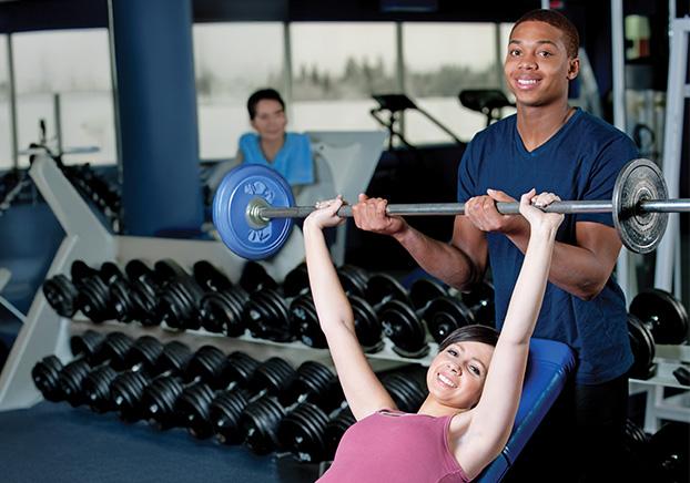 two students working out