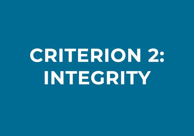 Criterion 2: Integrity