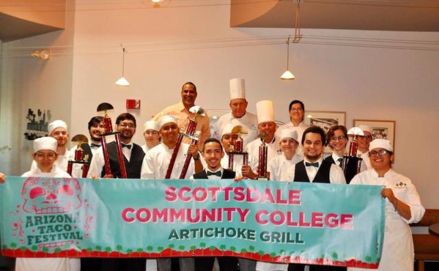 Scottsdale Community College's Artichoke Grill wins trophies at Arizona Taco Festival.