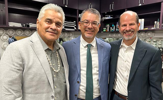 Salt River Pima-Maricopa Indian Community President Martin Harvier, SCC President Dr. Eric Leshinskie, and Scottsdale Unified School District Superintendent Dr. Scott Menzel